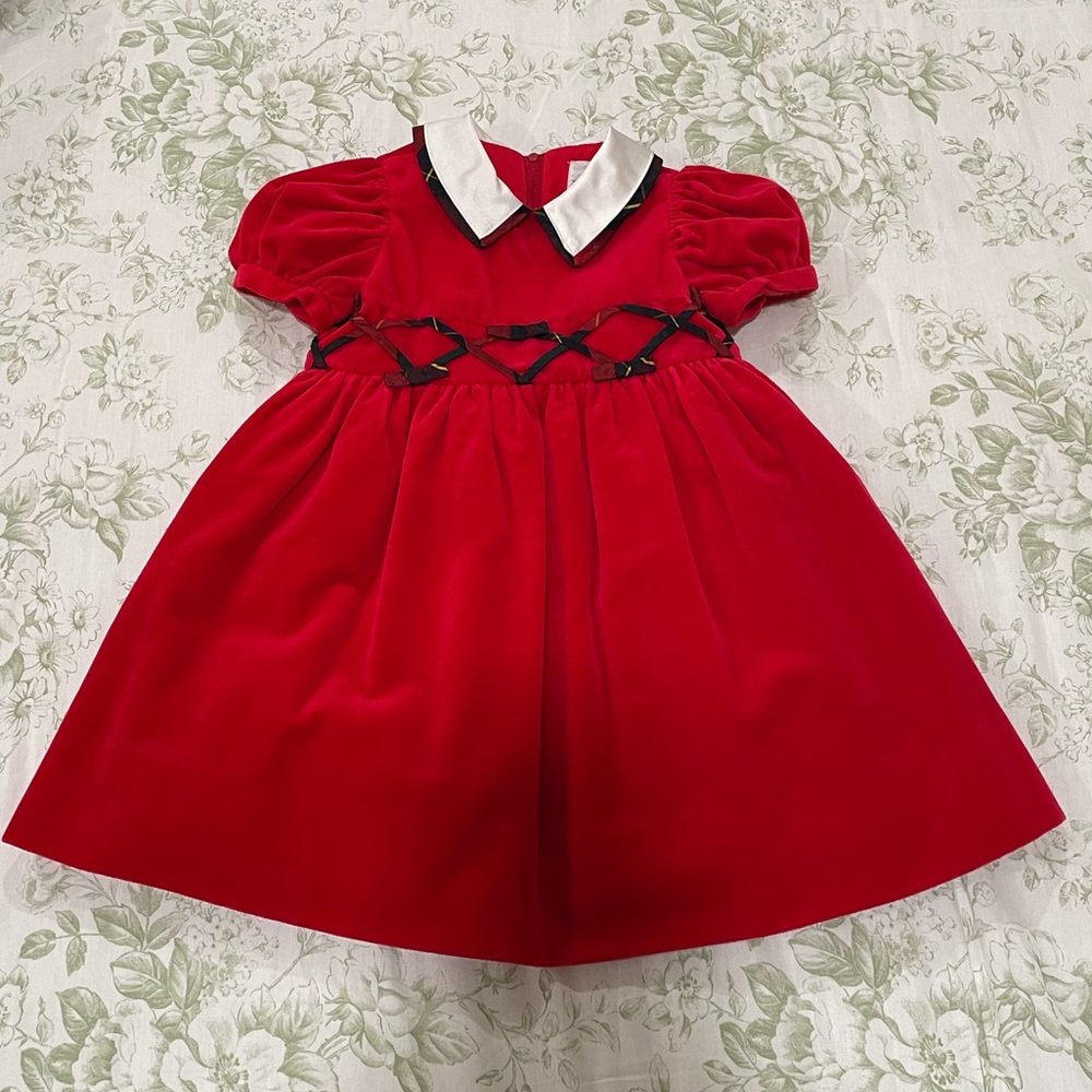 Florence Eiseman Girls Red Velvet Dress